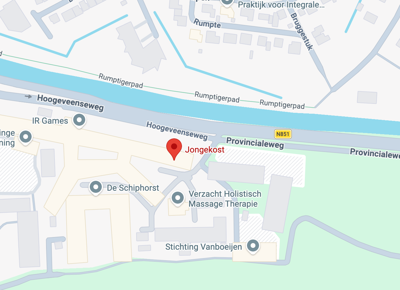 Kaart met de locatie van Jonge Kost aan de Hoogeveenseweg